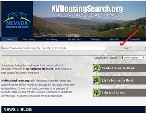 Searchbar Instructions for Nevada Rental Listings
