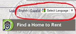 Translation buttons for NVHousingSearch.org